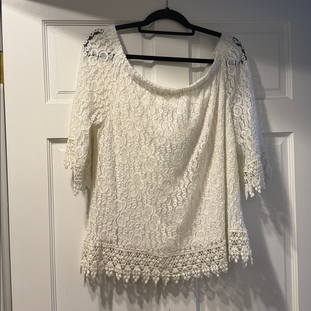 On or off the shoulder Lace Top